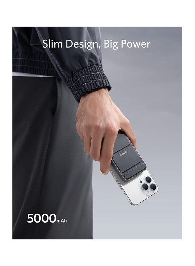 شاحن مغناطيسي لاسلكي ومحمول وقابل للطي ببطارية شحن مغناطيسية ماج جو 622 سعة 5000 مللي أمبير وبمنفذ USB-C متوافق مع الهواتف من سلسلة آيفون 14 برو ماكس/ 14/ 13 - Image 4