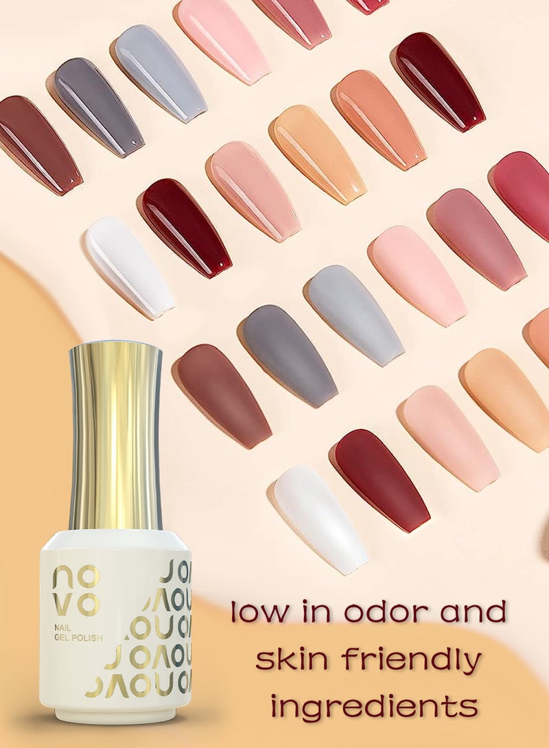 Novo Rubber Base Gel, 2 in 1 Gel Nail Polish Soak Off UV LED Nail Lamp, Nail Art Design for Women 12ml NB47# Mocha Pink - Image 5