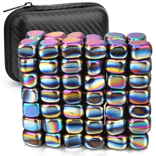 LNCOJOLM 500g Magnetic Stones Rock Fidget Toys for Adults Magnetic Game Smooth Ferrite Putty Stones Replacement Magnet with Fiber Case for Ferrite Putty Desk Toy Magnet for Whiteboard Office Kitchen - Image 1