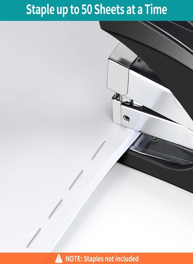 AFMAT Stapler for Desk, 50 Sheet Effortless Stapler, Desktop Stapler Staple with One Finger, Portable Handheld Ergonomic Stapler Heavy Duty, Built-in Staple Remover, Space Save Size, Good for Home & Office - Image 3