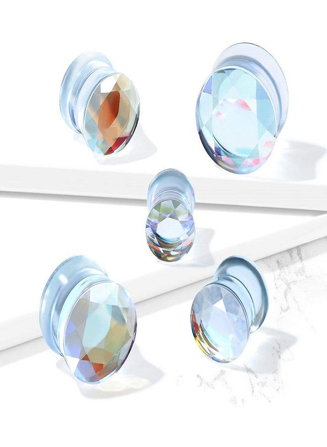 Pierced Owl Iridescent Glass Faceted Double Flared Saddle Plug Gauges, Sold as a Pair (10mm (00GA)) - Image 4