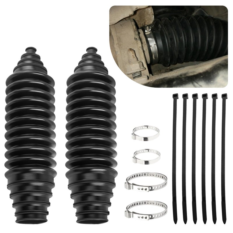 Car Rack and Pinion Boot Steering Rack Boot Tool KitDustproof Silicone Inner Tie Rod Boot Set with Rack and Pinion Bellow Cable Ties and ClampsProfessional Car Accessories