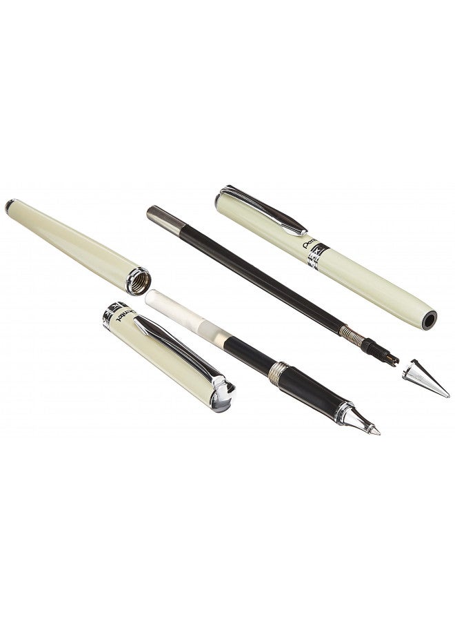 Pentel مجموعة أقلام جيل وبنسل بينتل ليبريتو مع علبة هدايا، قلم 0.7 مم وبنسل 0.5 مم، أسطوانات كريمية (K6A8W-A) - Image 2