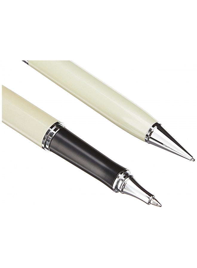 Pentel مجموعة أقلام جيل وبنسل بينتل ليبريتو مع علبة هدايا، قلم 0.7 مم وبنسل 0.5 مم، أسطوانات كريمية (K6A8W-A) - Image 3