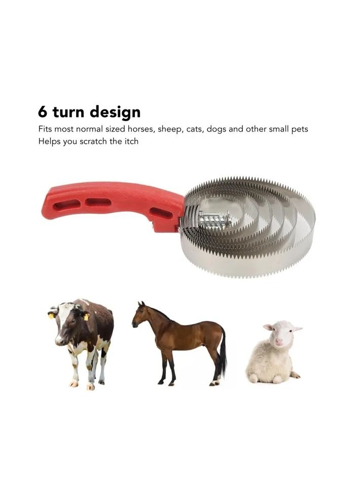 Generic 1-Piece Horse Curry Combs,6 Turns Stainless Steel Spring Curry Horse Comb Brush,Itch Relief Horse Hair Brushes - Image 2