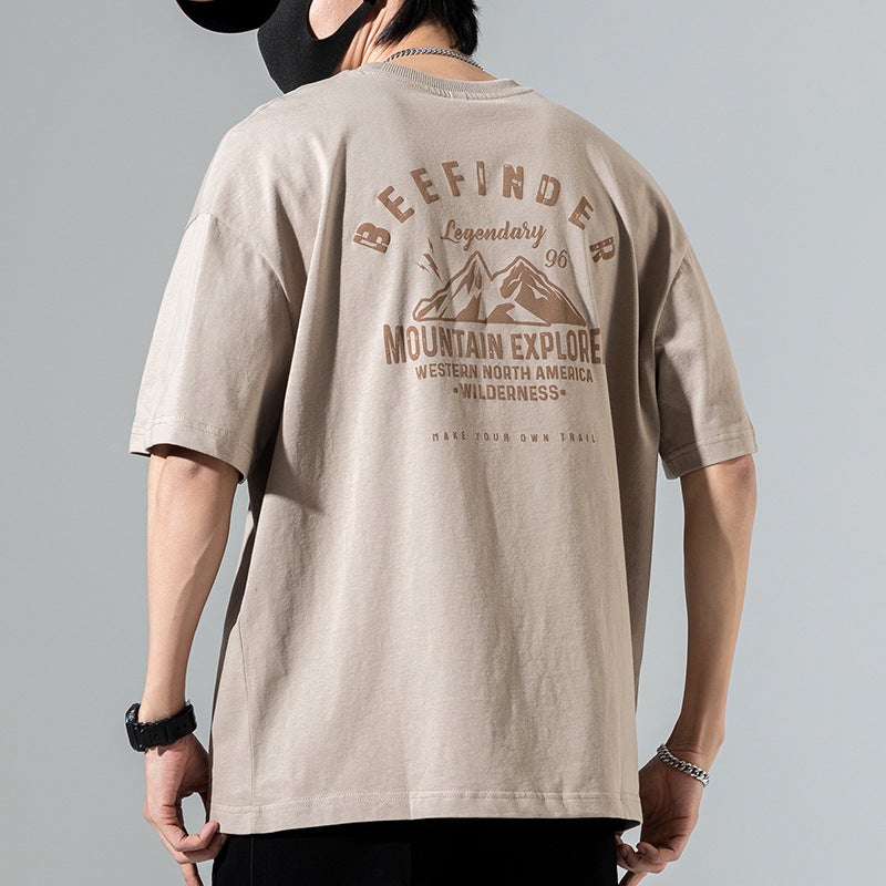 Short-Sleeved T-Shirt Men'S Half-Sleeved Summer Loose Large Size Men'S T-Shirt Men'S Pure Cotton Fatty Plus Size Men'S Summer - Image 1