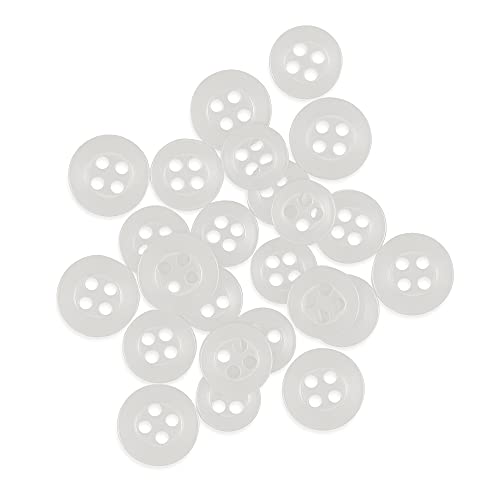 ButtonMode ButtonMode Standard Shirt Buttons 22pc Set Includes 8 Shirt Front Buttons 11mm or 716 in 7 Sleeve Buttons 10mm or 38 in  7 Collar Buttons 9mm or Almost 38 in Clear White 22Buttons