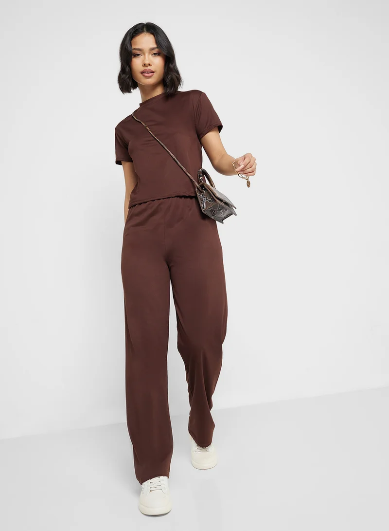 Ginger Fitted T-Shirt & Drawstring Pant Lounge Set