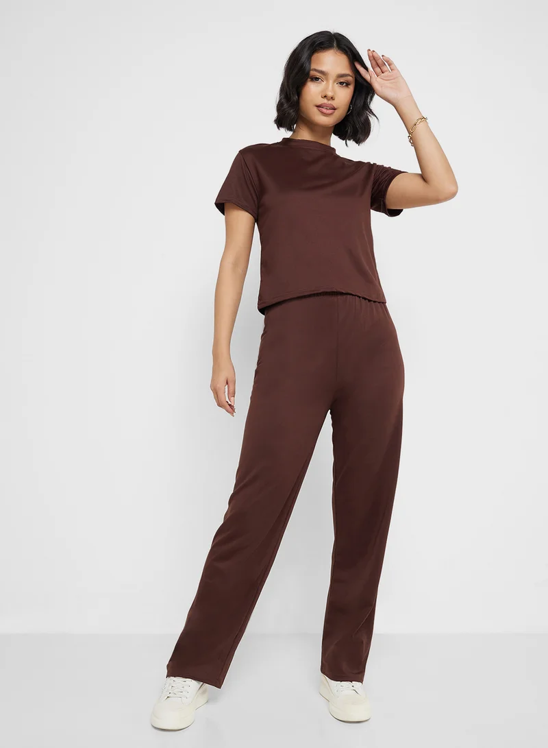 Ginger Fitted T-Shirt & Drawstring Pant Lounge Set