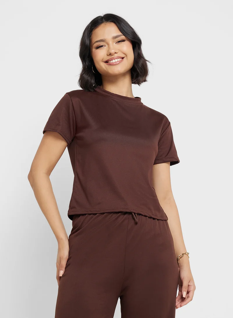 Ginger Fitted T-Shirt & Drawstring Pant Lounge Set