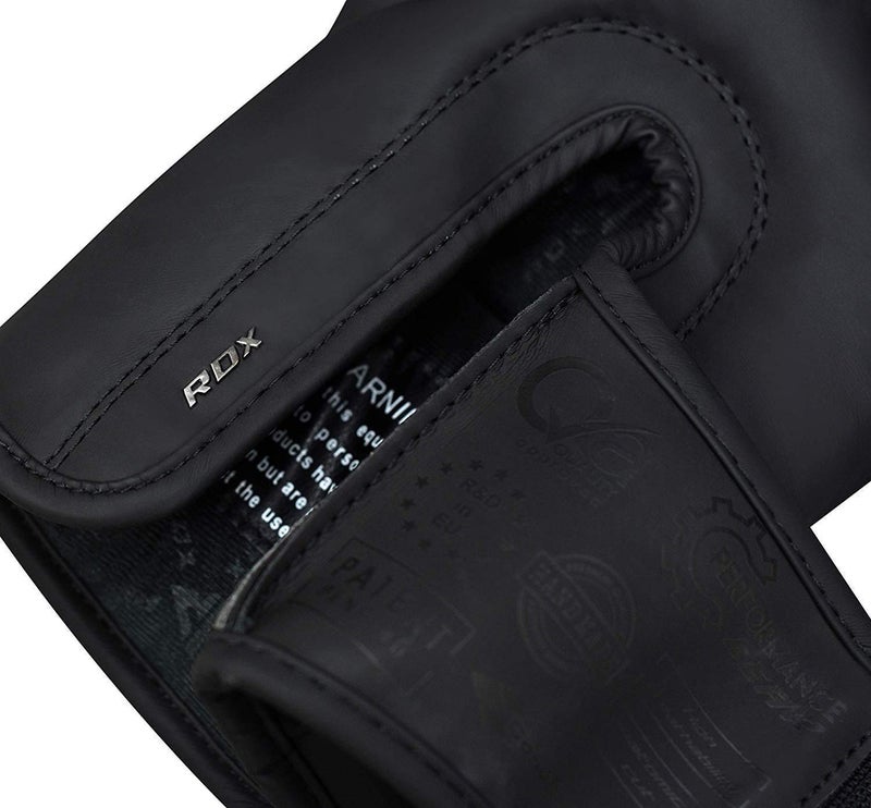 RDX Boxing Gloves Sparring Muay Thai Pro Training, Maya Hide Leather, Kickboxing Heavy Punching Bag Focus Mitts Pads Double End Ball Workout, MMA Fitness Gym Bagwork, Ventilated Palm, Men Black - Image 3