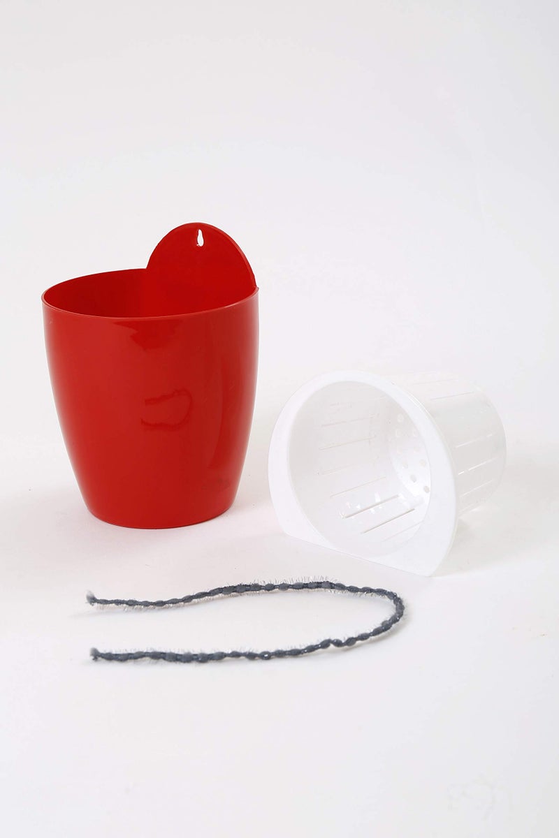 CAPPL Self Watering Hanging Planter Flower Pot (Red-White Pack of 6) - Image 3