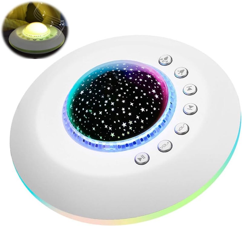 Luckam آلة الضوضاء البيضاء للأطفال، آلة صوتية للأطفال مع 7 أضواء ليلية نجمية و 28 صوت مهدئ لصنع ضوضاء النوم، للأطفال والبالغين بجانب السرير للسفر والحضانة - Image 1