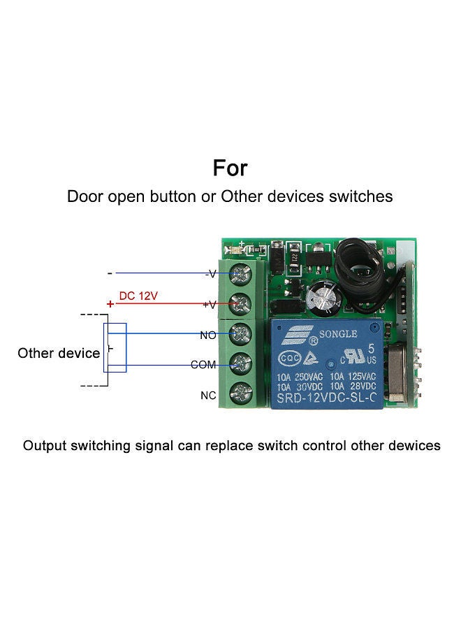 Smart Home 433Mhz DC 12V 1CH Wireless Remote Switch Relay Receiver Transmitter Universal Remote Control Switch Module and RF Transmitter Remote Controls 1527