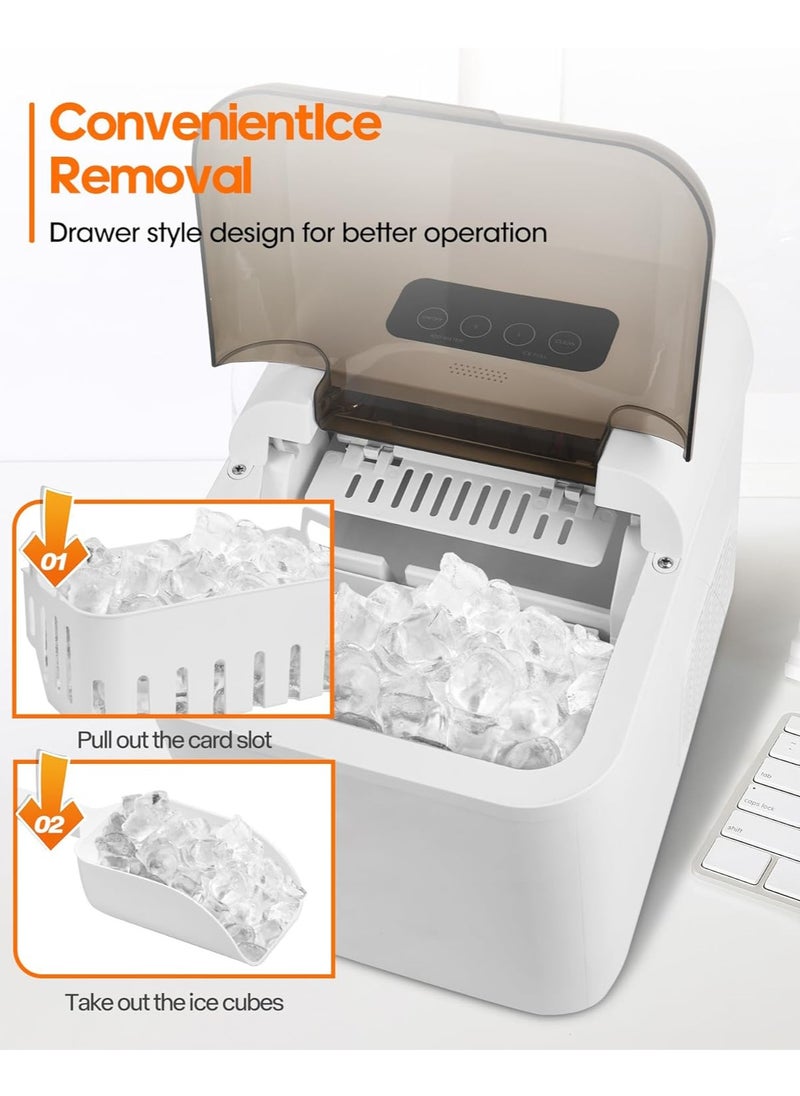 Generic - Ice Machine Countertop, Smart WIFI Mobile Phone Control, Portable Small Ice Machine With Automatic Cleaning Function, Can Make 9 Ice Cubes In 6 Minutes, Suitable For Home, Kitchen, Party (1.3L-White) - Image 1