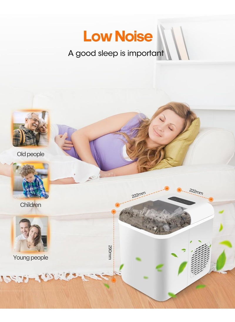 Generic - Ice Machine Countertop, Smart WIFI Mobile Phone Control, Portable Small Ice Machine With Automatic Cleaning Function, Can Make 9 Ice Cubes In 6 Minutes, Suitable For Home, Kitchen, Party (1.3L-White) - Image 1