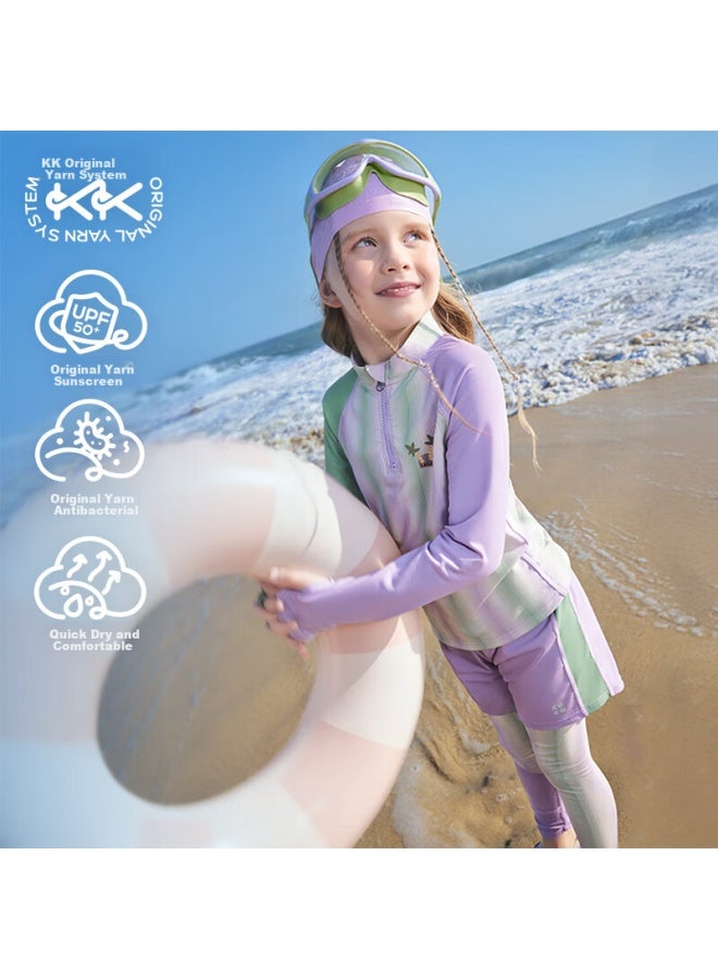 Kocotree Kk Tree Children's Sun Protection Swimwear Boys' And Girls' Long Sleeve Baby Swimsuit Three-piece Set - Image 1