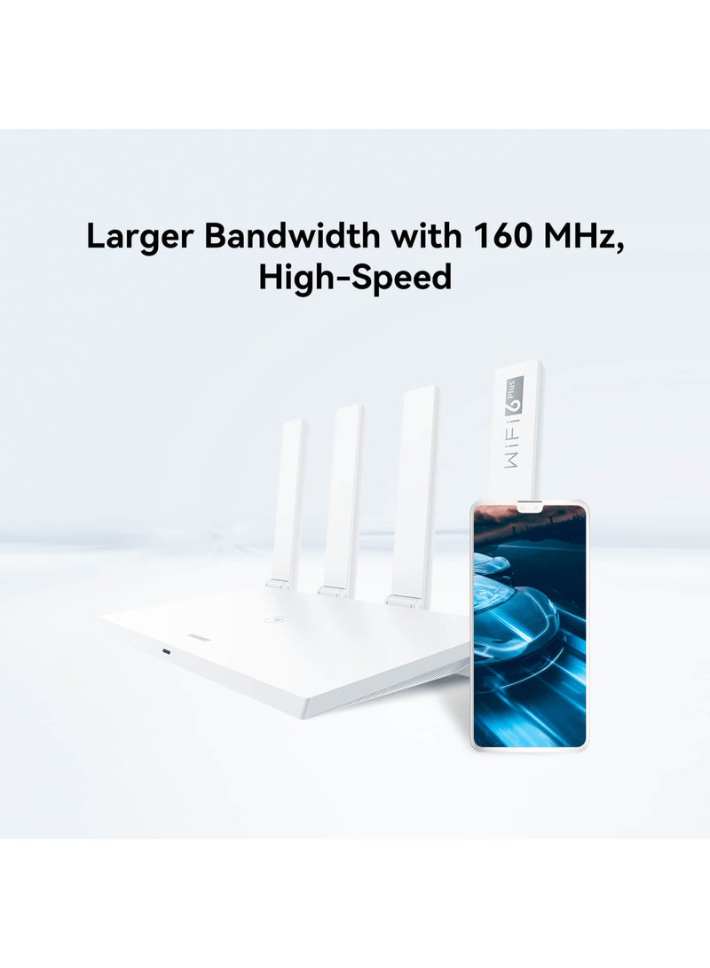 HUAWEI WiFi AX3 128MB+128MB White 3Gbps, Quad-core, Wi-Fi 6 Plus Revolution, Share, HomeSec, faster & more efficient Wi-Fi, High-Speed, Effortless Connection (53030DNK) White - Image 2