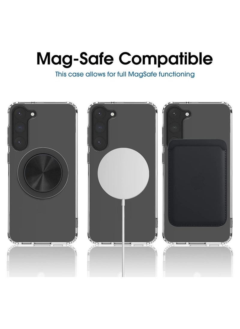 Raxoom Samsung Galaxy S23 Clear Magnetic Cover | Mag Safe Compatible | Clear Hard Back Case | Shockproof Silicone Frame Edge Bumper | Slim Transparent Case  - Image 3