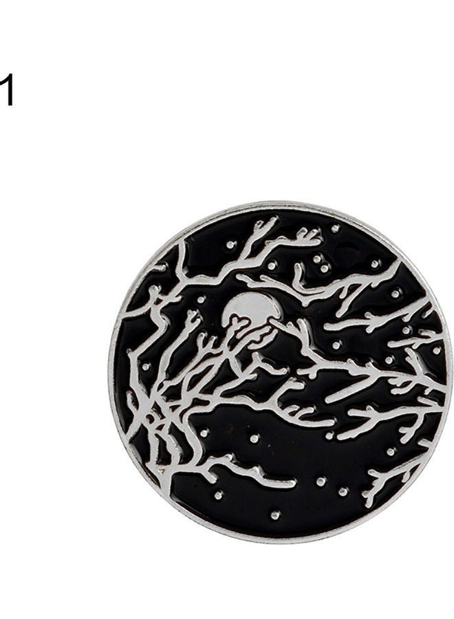 NIBEMINENT Enamel Round Retro Denim Jacket Brooch Pin