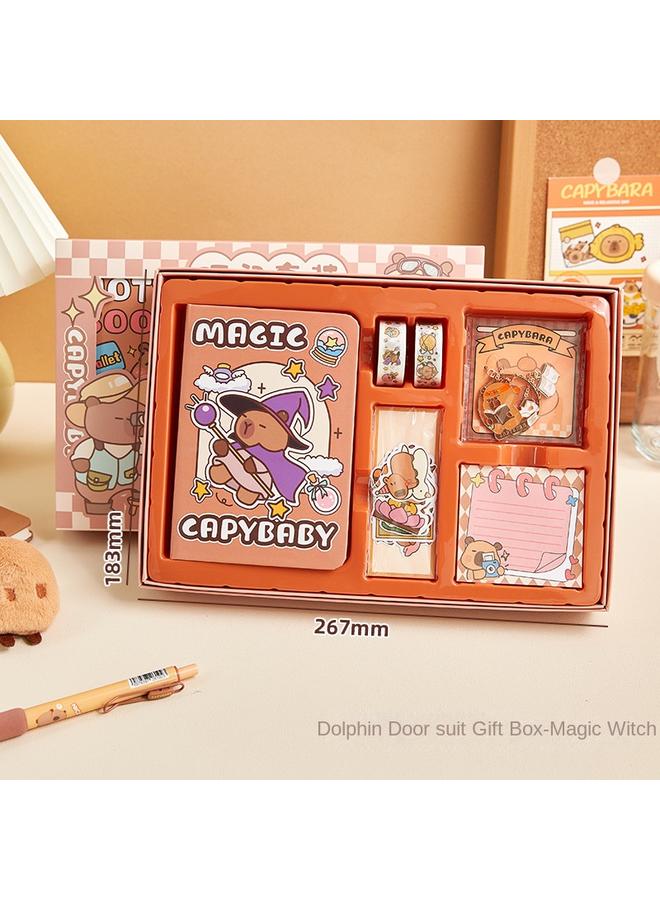 Bluejw Loveable Kapibala Handbook Sticker Gift Box Suit High Color Value Stationery Primary School Children's Day Gift - Image 1