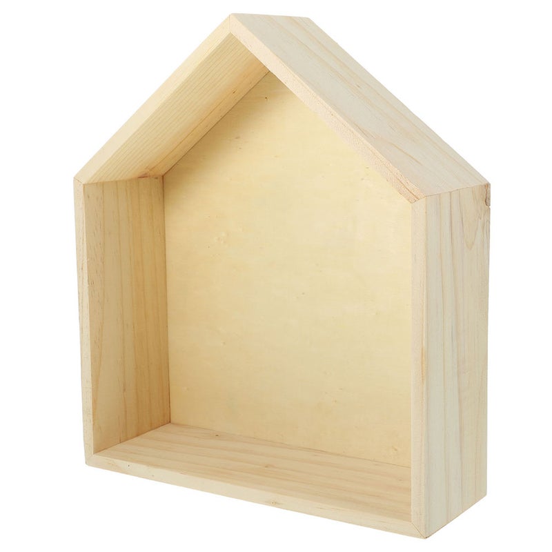 🏠 رف حائطي مودرن بتصميم خماسي الأضلاع من خشب متين - Image 4