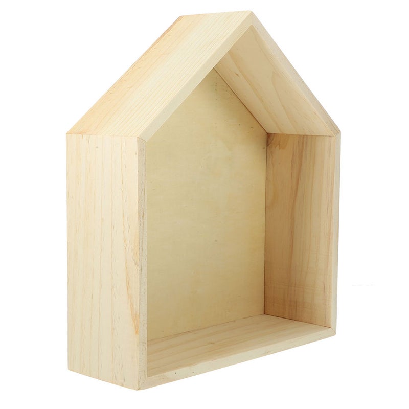 🏠 رف حائطي مودرن بتصميم خماسي الأضلاع من خشب متين - Image 5