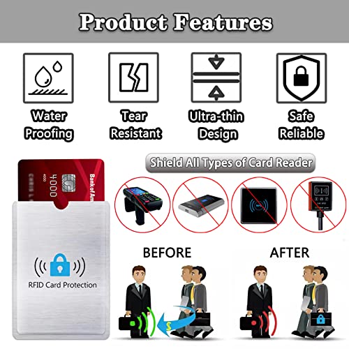 PUSNMI RFID Blocking Card Holder - Credit and Identity Card Protector for Theft Protection - 10 Pack Secure Sleeves for ID, Debit Cards in Pocket - Image 4
