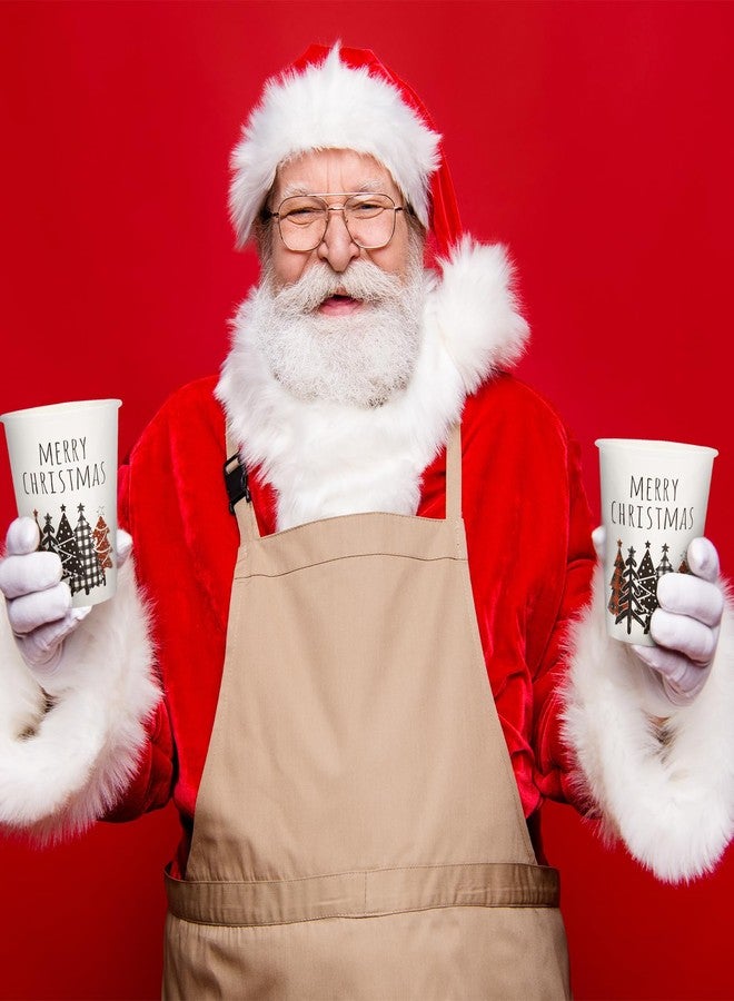 Whaline 50Pcs Christmas Disposable Cups Red and Black Buffalo Plaid Xmas Tree Paper Cups Rustic Winter Holiday Party Supplies for Juice Coffee Hot Cold Beverage Drinks, 9oz - Image 5