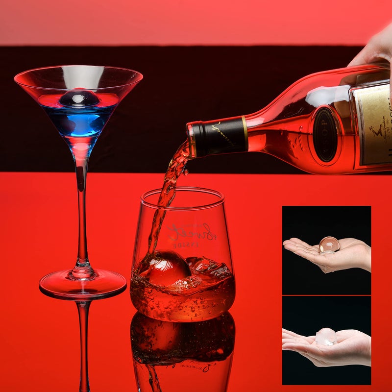 Jell-Cell Sphere Clear Ice Cube Maker - Crystal Clear 1.7 Inch Ice Ball Silicone Tray,10 Round Ice Cubes Mold for Whiskey and Cocktail - Image 4