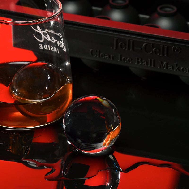 Jell-Cell Sphere Clear Ice Cube Maker - Crystal Clear 1.7 Inch Ice Ball Silicone Tray,10 Round Ice Cubes Mold for Whiskey and Cocktail - Image 5