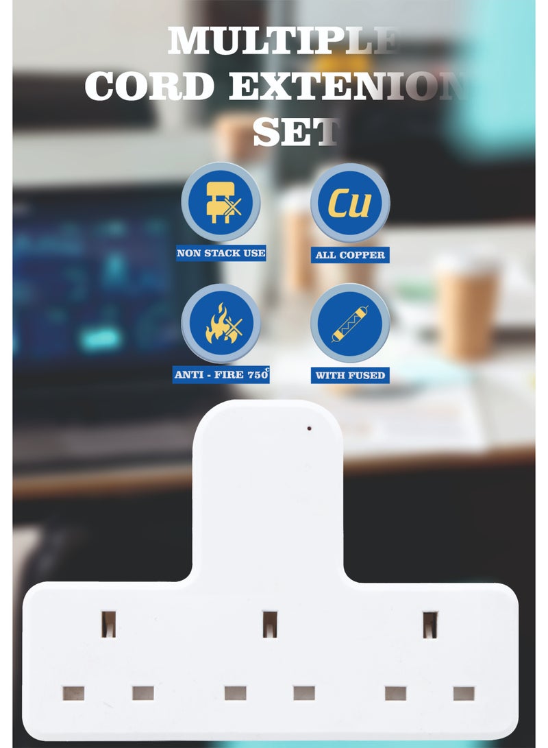 MOVAL Wall Power Extension with 3 Outlets and Light Indicator, Compact Design for Home - Image 1