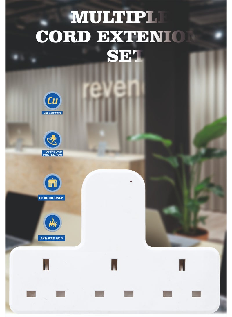 MOVAL Wall Power Extension with 3 Outlets and Light Indicator, Compact Design for Home - Image 2