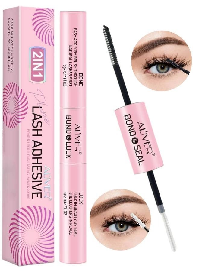 Lash Bond and Seal Cluster Lash Glue False Lash Adhesive Upgraded 2 in 1 DIY Eyelash Extension Adhesive Glue Super Strong Hold 72 Hours Waterproof Cluster Eyelash Glue - Image 2