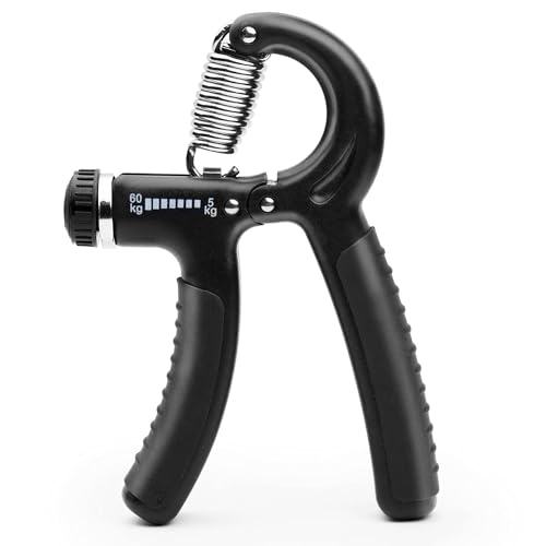 AMIFIT Fitness Grip Strength Trainer 5kg-60kg | Non Slip Hand Grip Strengthener with Stainless Steel Spring for Improving Hand, Finger, and Forearm Strength (Black) - Image 1