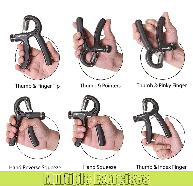 AMIFIT Fitness Grip Strength Trainer 5kg-60kg | Non Slip Hand Grip Strengthener with Stainless Steel Spring for Improving Hand, Finger, and Forearm Strength (Black) - Image 5
