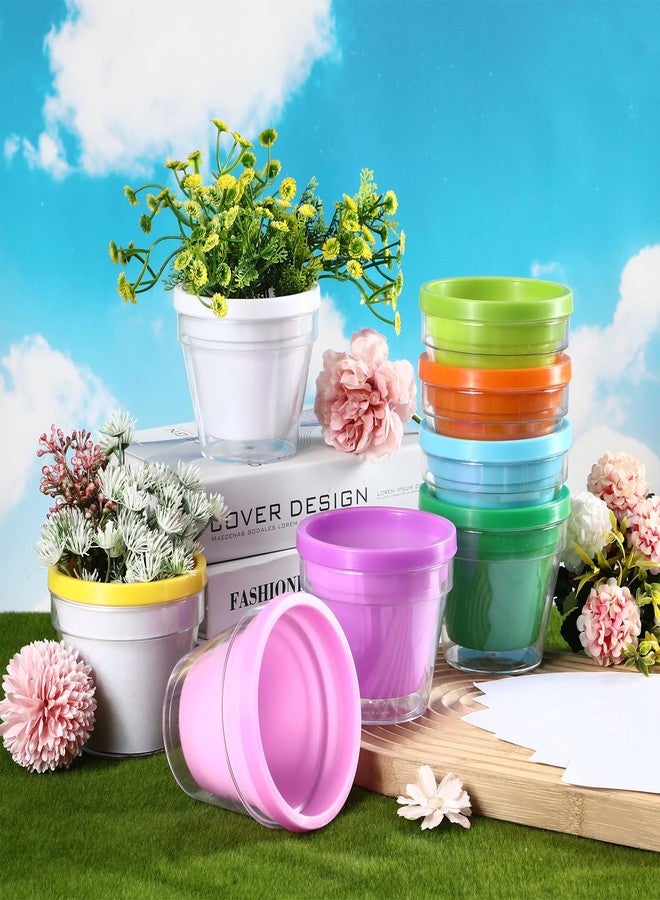 Meanplan 24 Sets Spring DIY Flower Pot Crafts Bulk Color Your Own Flower Pot 4 Inch Spring Planters Decorate Kit for Adults Activities - Image 4