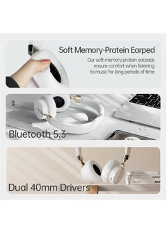 P3 Wireless Bluetooth 5.0 Headphones, HD Stereo Sound Over Ear Headphones with Built-In Microphones, Deep Bass, 60 Hours Playtime, Fast Charge Foldable Headphones for PC/Home (White) - pzsku/Z35CFFA923A63FFC632DDZ/45/_/1705462742/83d92ce0-1383-42b7-8008-6acb4cb2aea3