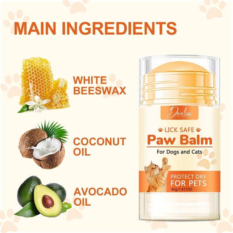 danliss Paw Balm for Dogs and Cats 40g - Lick Safe Snout Soother - Moisturizes and Soothes Irritated Paw Pads and Nose - Helps Prevent Dryness and Cracks - Image 4