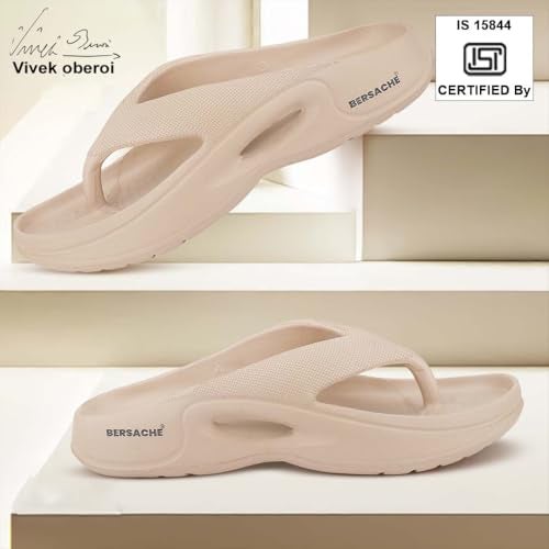 BERSACHE Soft Classic Casual with Regular wear with Ultra Soft & Flexibility Technology Flipflop for Men's/Boy's Beige - Image 3