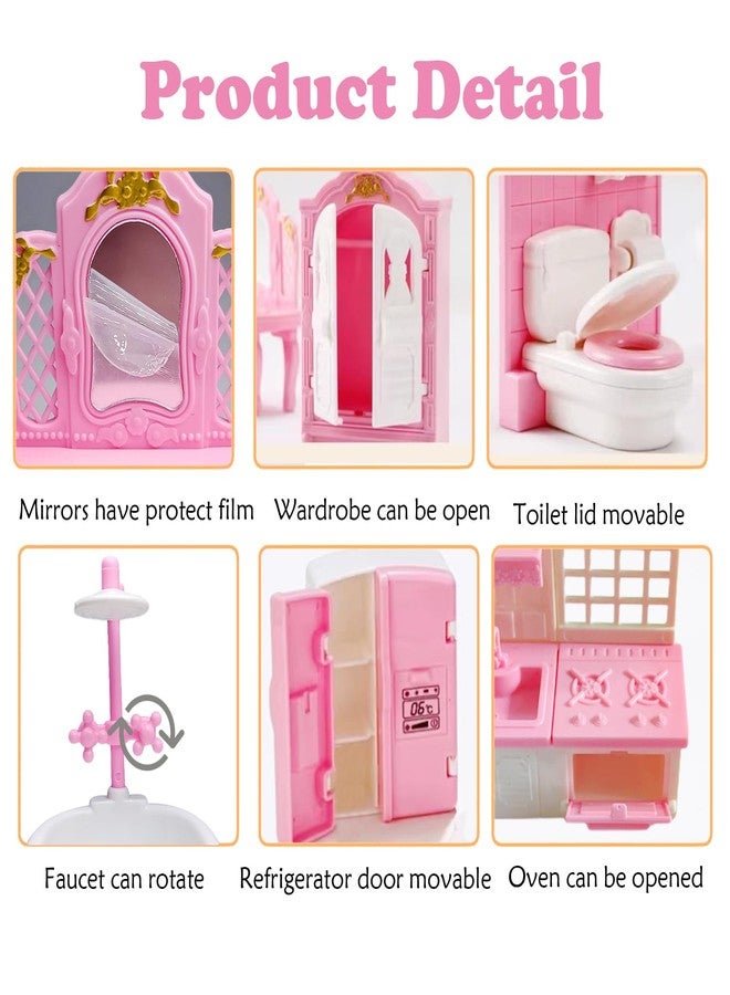 Thildani 35 Pcs Dollhouse Furniture Accessories Set Mini House Furniture Small Dollhouse Miniature Furniture Play House Accessories 1:12 Tiny Kitchen Bedroom LivingRoom Bathroom Boy Girl Toddler3Y+ (A Set) - Image 5
