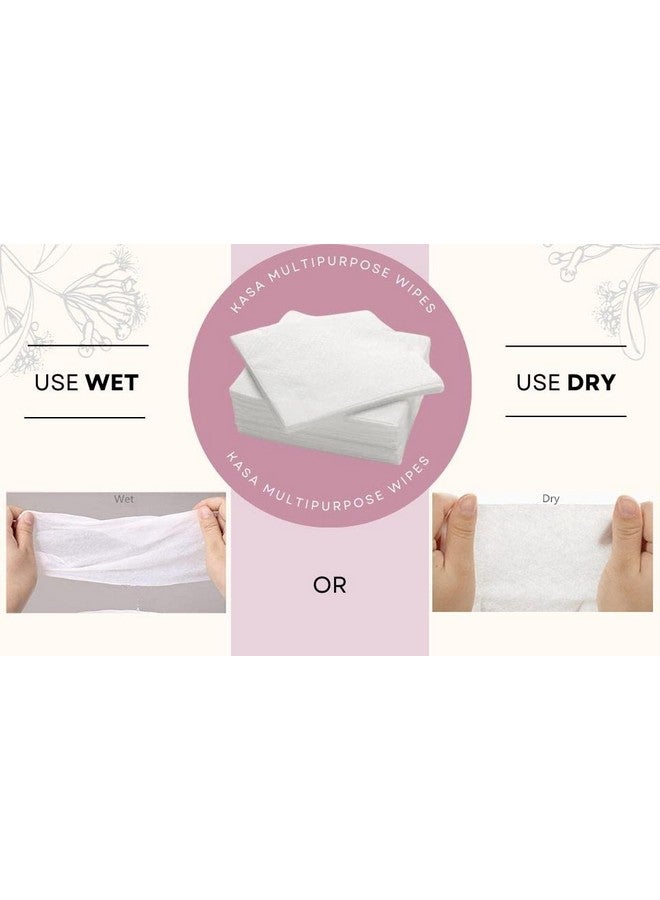 Kasa Premium Disposable Dry Wipes 8X8: Your All-In-One Wipe Solution For Face Cleaning, Baby Care And Elderly Comfort !. 2 Pack - 100 Wipes - Image 2