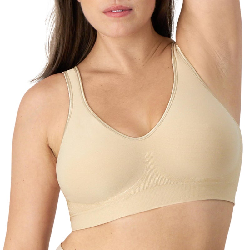 Bali سوتيان بالي النسائي اللاسلكي، سوتيان تي شيرت بدون seams، مقاوم للرطوبة، تصميم ComfortFlex، اللون: بيج، الحجم: صغير - Image 1