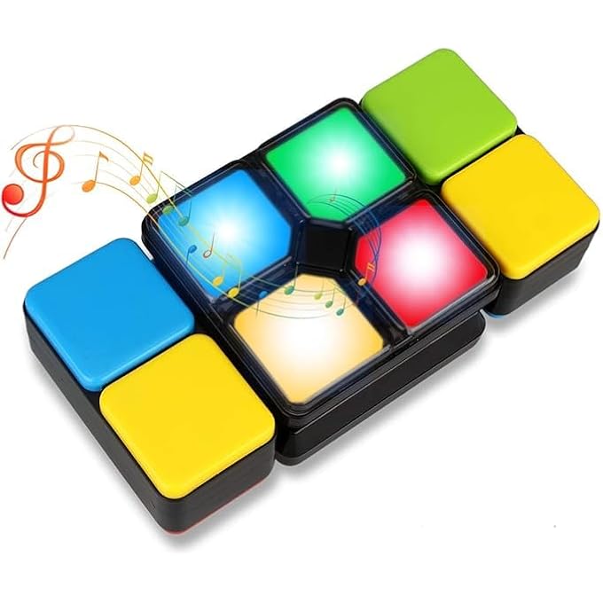LIGHT UP MEMORY GAME FOR KIDS  ELECTRONIC MUSICAL REACTION & LED MEMORY PUZZLE GAME | MAGIC CUBE STYLE EDUCATIONAL BRAIN TRAINING TOY FOR BOYS & GIRLS AGES 612, FUN TRAVEL-FRIENDLY GIFT - Image 1