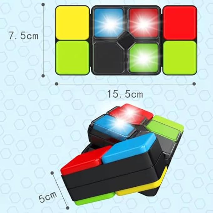 LIGHT UP MEMORY GAME FOR KIDS  ELECTRONIC MUSICAL REACTION & LED MEMORY PUZZLE GAME | MAGIC CUBE STYLE EDUCATIONAL BRAIN TRAINING TOY FOR BOYS & GIRLS AGES 612, FUN TRAVEL-FRIENDLY GIFT - Image 4