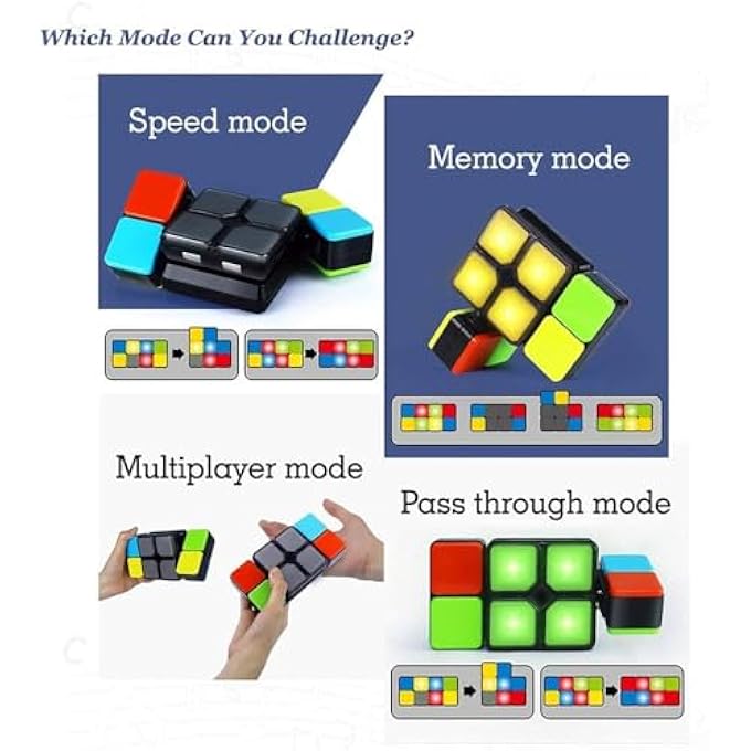 LIGHT UP MEMORY GAME FOR KIDS  ELECTRONIC MUSICAL REACTION & LED MEMORY PUZZLE GAME | MAGIC CUBE STYLE EDUCATIONAL BRAIN TRAINING TOY FOR BOYS & GIRLS AGES 612, FUN TRAVEL-FRIENDLY GIFT - Image 3