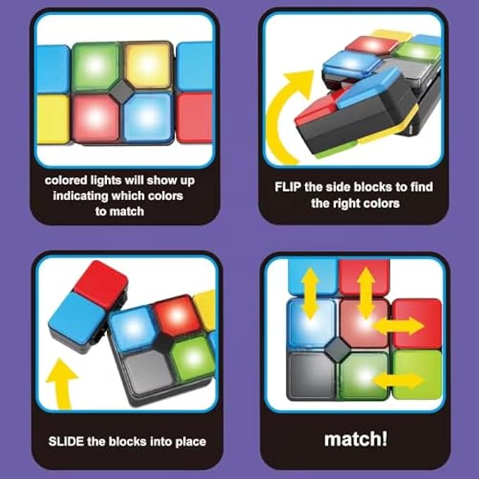 LIGHT UP MEMORY GAME FOR KIDS  ELECTRONIC MUSICAL REACTION & LED MEMORY PUZZLE GAME | MAGIC CUBE STYLE EDUCATIONAL BRAIN TRAINING TOY FOR BOYS & GIRLS AGES 612, FUN TRAVEL-FRIENDLY GIFT - Image 2