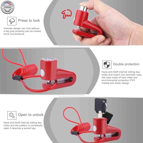 Yobbo Universal Bike Disc Brake Lock, Bicycle Anti Theft Wheel Disk Locks, Motorcycle, Anti Rust Lock Bike Locker for Two Wheeler, Bike Safety Accessories (Random Colour) - Image 3