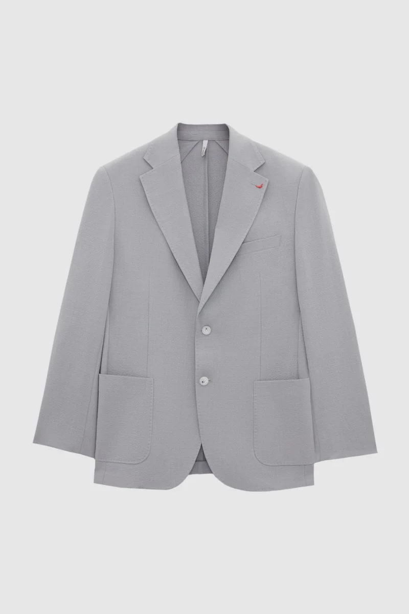 D'S DAMAT Ds Damat Regular Fit Gray Plain Fabric Jacket