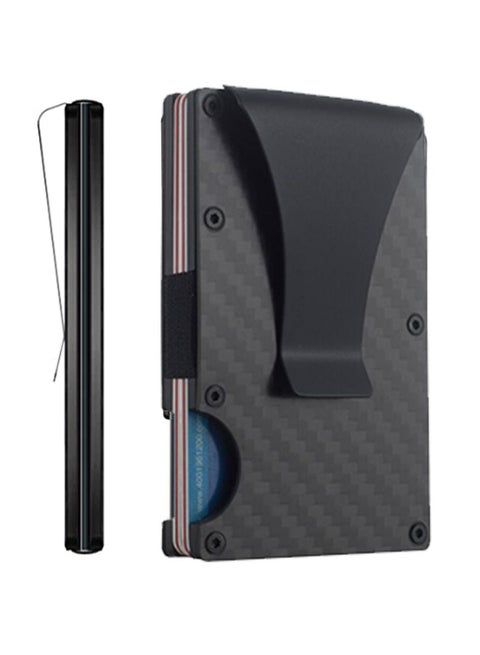 Metal Wallet For Men Carbon Fiber Minimalist Slim RFID Blocking with Front Pocket Credit Card Holder Money Clip